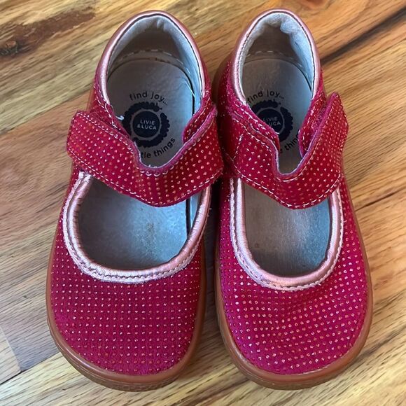 Livie & Luca Gemma Mary Jane Shoes in magenta sparkle size 8 - Picture 3 of 9